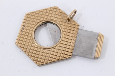 Lot 172 - 1960s 9ct gold hexagonal cigar cutter