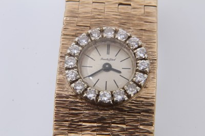Lot 179 - Ladies vintage Bueche- Girod 9ct gold wristwatch
