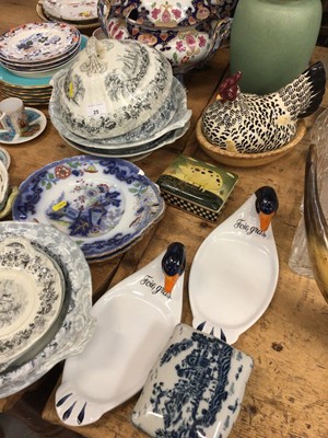 Lot 25 - Quantity of ceramics, including Victorian tureens, Meissen basket, etc