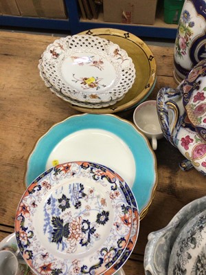 Lot 25 - Quantity of ceramics, including Victorian tureens, Meissen basket, etc