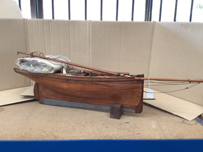 Lot 2512 - Good large scratch-built model of a tall sailing ship, 78cm long