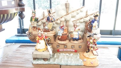 Lot 1169 - Royal Doulton The Shipmates Collection comprising HMS Bunnykins, Captain, Captain's Wife, Pirate, Seaman, Boatswain, Cabin Boy and Ship's Cook