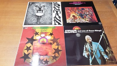 Lot 2311 - Box of approximately 50 LP records including Grateful Dead, Jerry Garcia, Joni Mitchell, Little Feat, Harvey Andrews, Oscar Peterson, Stan Getz and Miles Davis. Most discs are in excellent conditio...