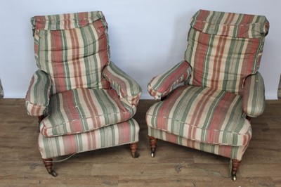 Lot 1456 - Pair of good quality Howard arm chairs