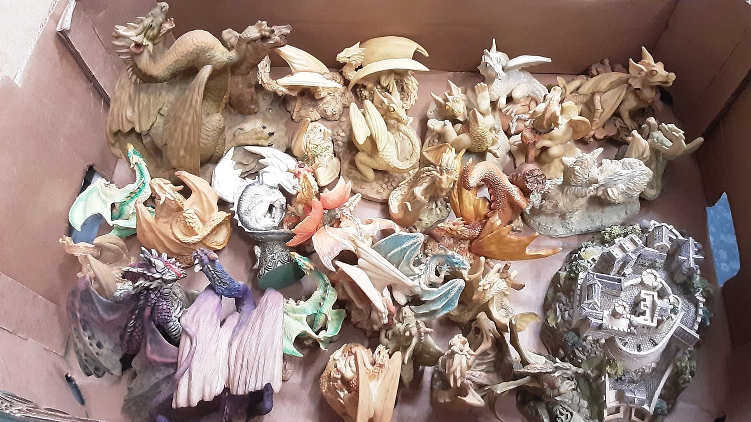 Lot 1173 - Collection of 29 resin dragons including Enchantica