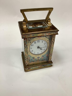 Lot 2530 - French champleve enamel carriage clock