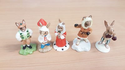 Lot 1174 - Ten Royal Doulton Bunnykins figures