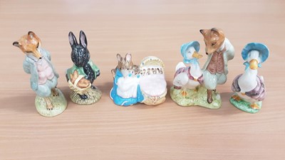 Lot 1176 - Five Beswick Beatrix Potter figures