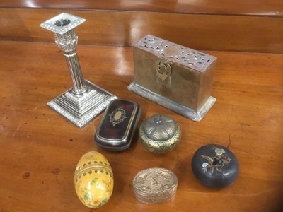 Lot 447 - Antique Eastern yellow and white metal bowl and cover, Victorian tortoiseshell purse and other items