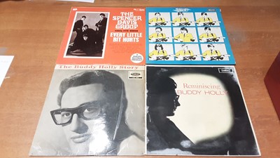 Lot 2315 - Two vintage cases of LP records including Rolling Stones, Beatles, John Lennon, Led Zeppelin, Jefferson Airplane, Zappa, Buddy Holly and Spencer Davis, most discs in very good or excellent conditio...