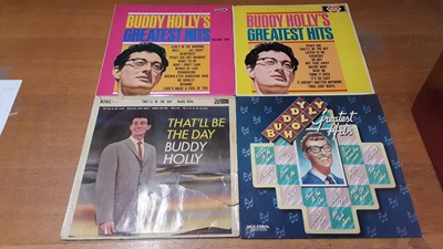 Lot 2315 - Two vintage cases of LP records including Rolling Stones, Beatles, John Lennon, Led Zeppelin, Jefferson Airplane, Zappa, Buddy Holly and Spencer Davis, most discs in very good or excellent conditio...
