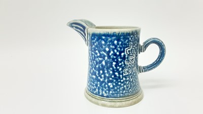 Lot 1186 - Steve Harrison studio pottery salt glazed jug dated 2000, 11.5cm high