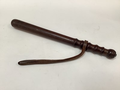 Lot 2529 - Old turned wood police truncheon