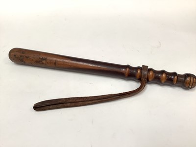 Lot 2529 - Old turned wood police truncheon