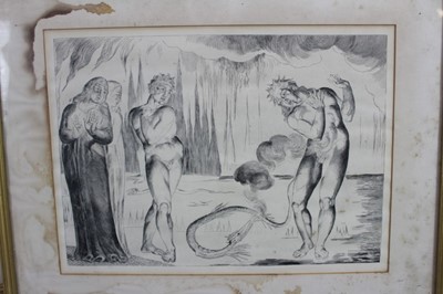 Lot 142 - After William Blake - pair of prints, 33cm x 24cm in glazed frames.