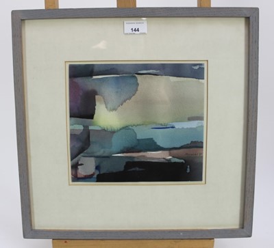 Lot 144 - Ralph Freeman (b.1945) watercolour - abstract, signed and dated 'Freeman '88', 22.5cm x 20.5cm, in glazed frame.