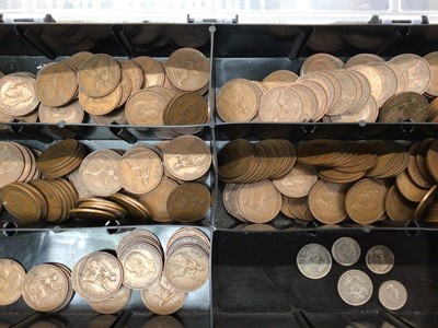 Lot 622 - Coins to include quantity of GB bronze/brass and 12½p pre 1947 silver