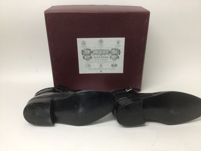 Lot 2161 - A pair of John Lobb boots described on receipt as Black Strap Jods, with three piece wooden trees, in original box.  Price 1988 includes Boots £809, Trees £269 and Vat  £161. Pre-owned.