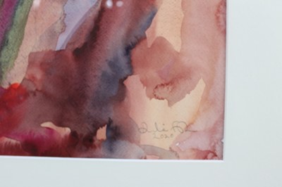 Lot 172 - Annelise Firth watercolour - abstract, signed and dated 2020, 49.5cm x 61cm, in glazed frame.