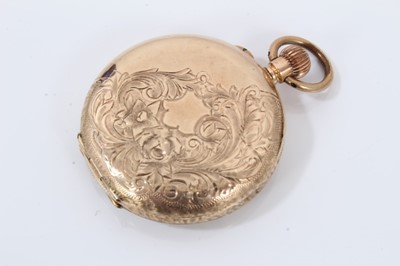 Lot 6 - Late 19th century Swiss 14K gold fob watch  in fitted box retailed by McDowell of Dublin