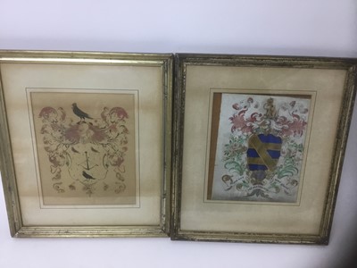 Lot 481 - Two 19th century painted armorials