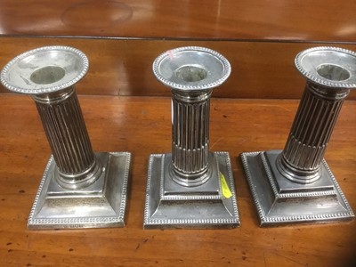 Lot 734 - Three silver candlesticks