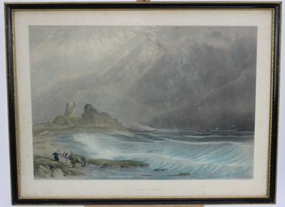 Lot 387 - Jean le Capelain 19th century lithographic print - 'Hermitage Jersey', printed by Day & Son circa 1847, 54cm x 37.5cm in glazed Hogarth frame.