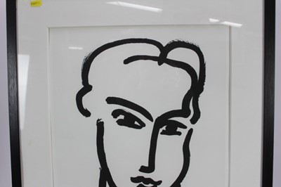 Lot 185 - After Henri Matisse, poster - Grande tête de Katia (D.814 Galerie Maeght) image 39cm x 52cm, overall 58.5cm x 72.5cm, in glazed frame