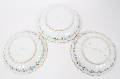 Lot 88 - 19th century Davenport porcelain dessert service on turquoise and gold ground