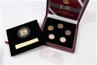 Lot 153 - G.B. Windsor Mint gold Five Coin Sovereign Set...