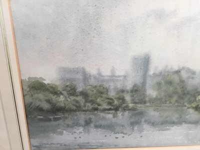 Lot 239 - Arthur Victor Coverley-Price (1901-1988) watercolour - Buckingham Palace from St James's Park, signed and dated 1948, 25cm x 34cm, in glazed gilt frame