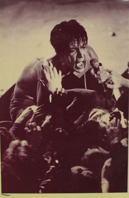 Lot 225 - Iggy Pop by Larry Bufacca 1987 print - ‘Raw Power’, 1987 first edition Virgin promo, 734/1000, 35.5cm x 53.5cm in glazed frame.