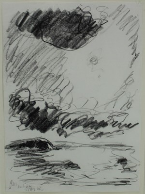 Lot 267 - English School, contemporary, pencil drawing - Kerry by Moonlight, indistinctly inscribed, dated and initialled, 36cm x 26cm, in glazed frame