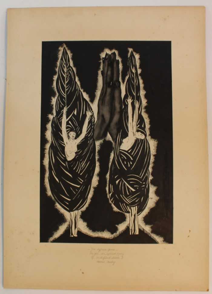 Lot 230 - Early 20th century pen and ink drawing with
