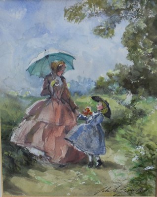 Lot 279 - John Strickland Goodall (1908-1996) watercolour - "The Niece", signed, 19cm x 14cm, in glazed gilt frame