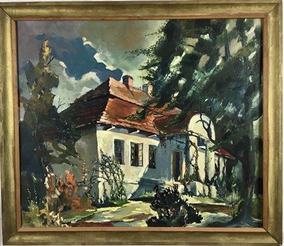 Lot 291 - W. Sarnecki, oil on canvas, Villa, signed and dated '79, 56 x 66cm, framed