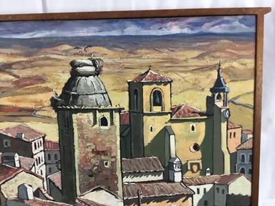 Lot 327 - Victoriano Martínez Terrón (Spanish, 20th Century), oil painting - Trujillo, 78cm x 63cm signed and dated ‘67