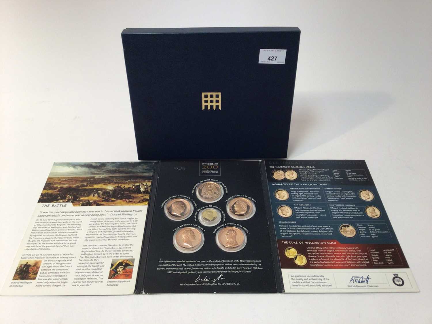 Waterloo Mint Lot 427 - G.B. - The Waterloo Mint, six medal set