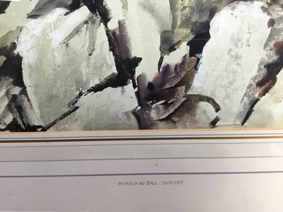 Lot 279 - Liz Deakin (contemporary) watercolour, Coastal landscape, signed, 30 x 48cm, together with another by the same hand, both framed. (2)