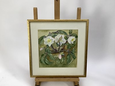 Lot 349 - Liz Deakin (contemporary) three watercolours - Mediterranean scenes, 32 x 45cm together with a watercolour of Christmas Roses by another hand. (4)