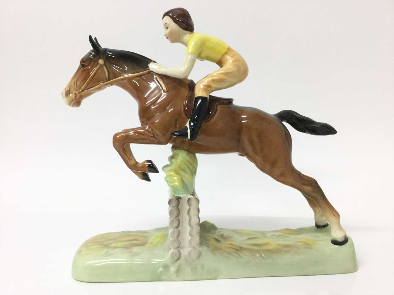 Lot 7 - Beswick Girl on Jumping Horse, model no. 939, designed by Arthur Gredington, 24.7cm in height