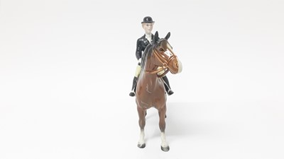 Lot 17 - Beswick Huntswoman, style 2, rider and horse stood still, model no. 1730, designed by Arthur Gredington, 21cm in height