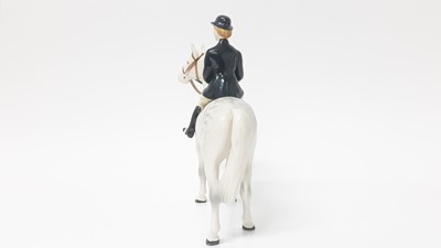Lot 18 - Beswick Huntswoman, style 2, rider and horse stood still, model no. 1730, designed by Arthur Gredington, 21cm in height