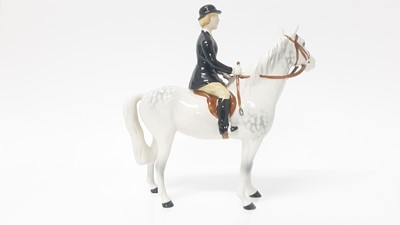 Lot 20 - Beswick Huntswoman, style 2, rider and horse stood still, model no. 1730, designed by Arthur Gredington, 21cm in height