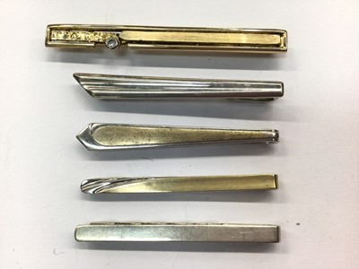 Lot 952 - Five Danish silver tie clips