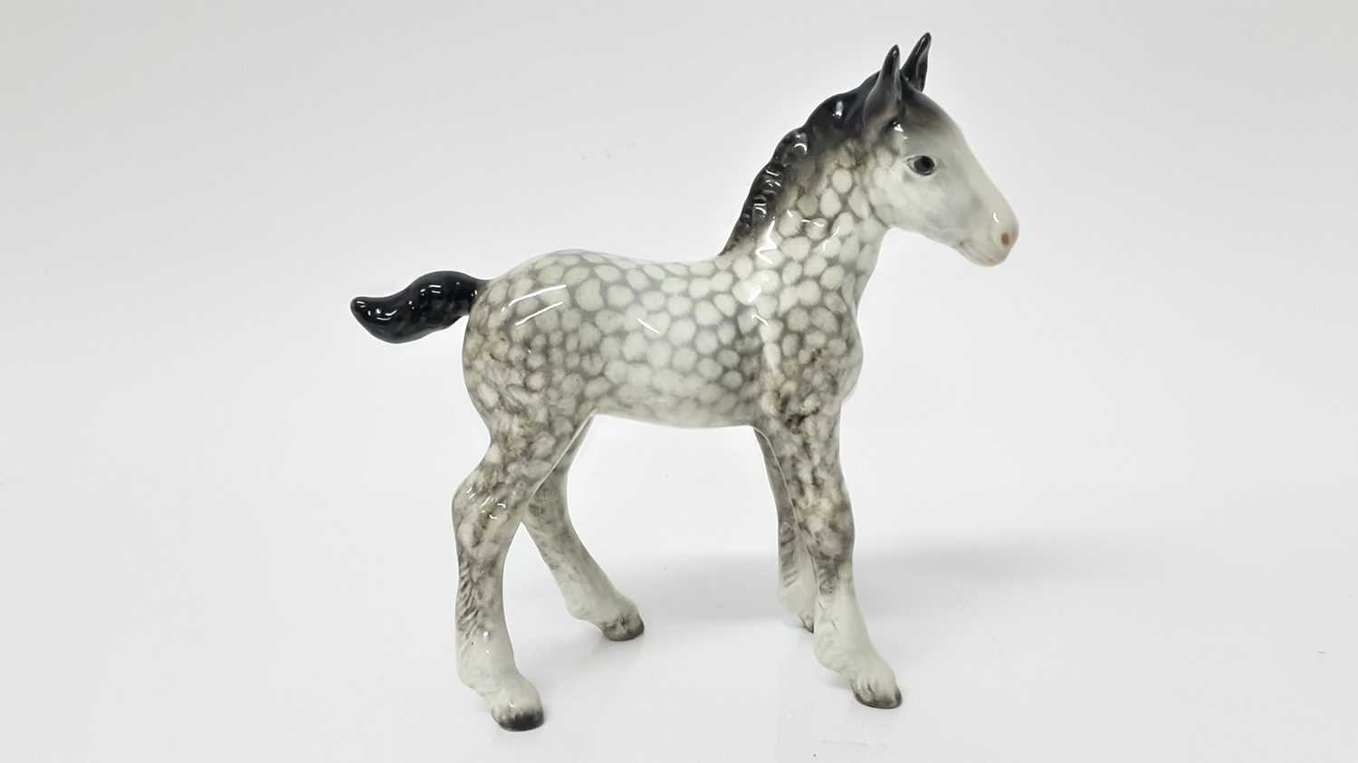 Lot 28 - Beswick Rocking Horse Grey Shire Foal, model no. 951, designed by Arthur Gredington, 15.9cm high