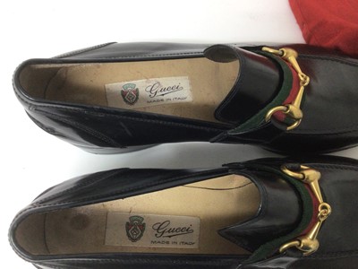 Lot 2173 - Gucci Mens Shoes. A pair of black Horse Bit Loafers size 42 . In Gucci soft red bag. Unworn.