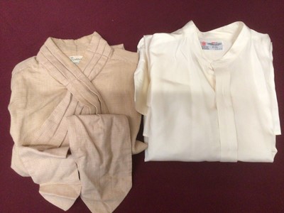 Lot 2178 - Vintage Turnbull & Asser colourful striped silk collarless shirts.
