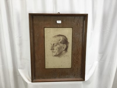 Lot 204 - British Army officer chalk portrait and another portrait