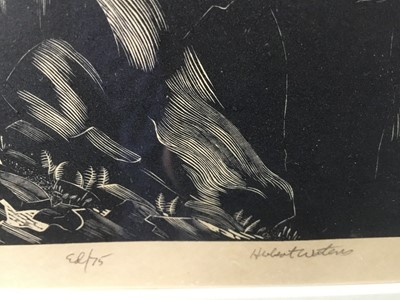 Lot 169 - Herbert Ogden Waters  (1903-1996), wood engraving The Summit
